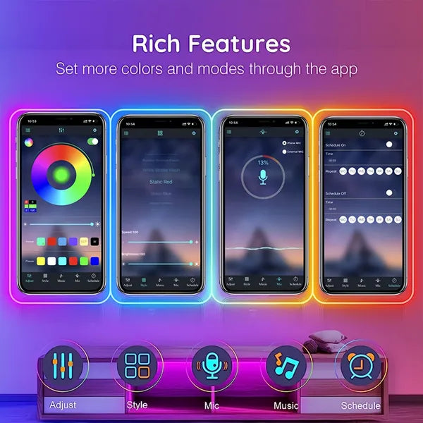 RGB Neon LED Strip Lights, 16.4Ft Led Neon Rope Lights