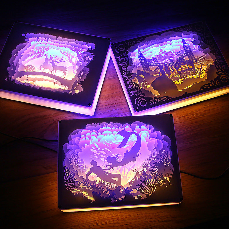 Creative 3D Hollow Paper-cut Light And Shadow  Carving Lamp