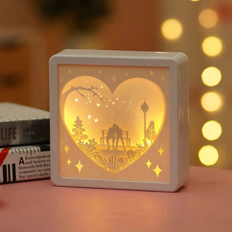 Creative 3D Paper Carving Lamp Finished DIY