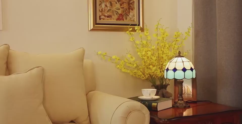 Lamp Bedroom Bedside Lamp Retro Bar Yellow Glass Lamp